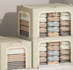 Foldable Clothing Storage Bins with Lids, Window and Handles