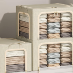 Foldable Clothing Storage Bins with Lids, Window and Handles