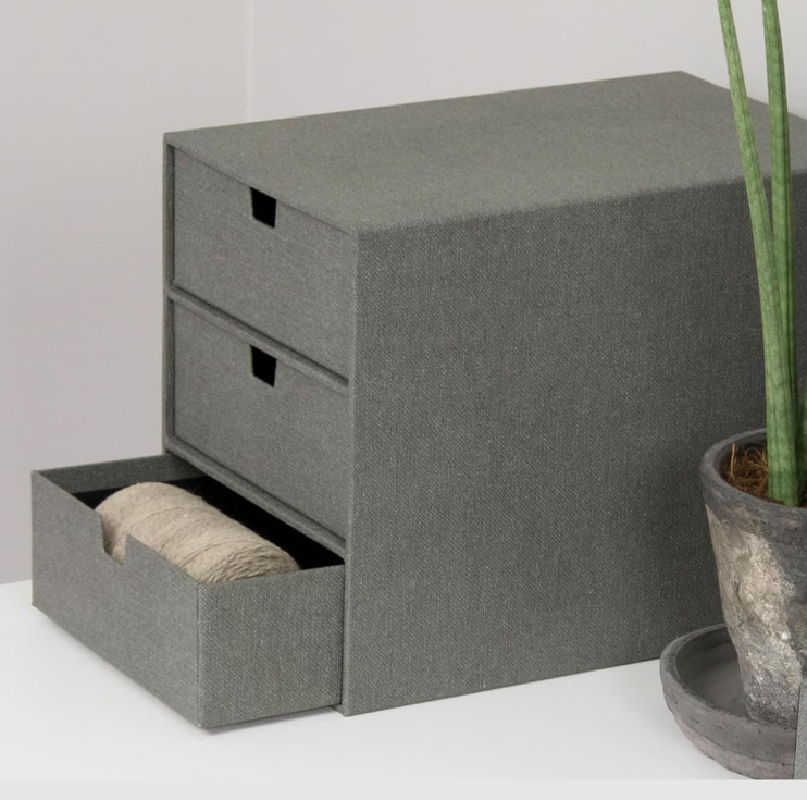 18 Canvas Drawer Organizer Box, Stackable Storage for Home and Office - Image 1