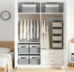 Large Fabric Storage Baskets with Handles, Foldable Closet Organizers
