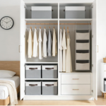 Large Fabric Storage Baskets with Handles, Foldable Closet Organizers