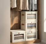 Large Closet Storage Bins with Handles, Foldable Fabric Organizers