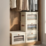 Large Closet Storage Bins with Handles, Foldable Fabric Organizers