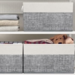 Foldable Storage Baskets with Rope Handles, Fabric Organizer Bins
