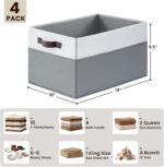Large Fabric Storage Baskets with Handles, Foldable Closet Organizers - Image 2