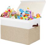 Foldable Canvas Storage Baskets with Handles, Closet Organizer Boxes - Image 2