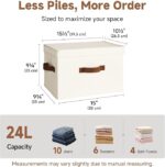 Fabric Storage Bins with Lids, Foldable Closet Organizer Boxes - Image 2