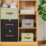 Foldable Storage Baskets with Zipper Lids, Decorative Organizer Boxes