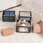 Fabric Storage Bins with Lids, Foldable Closet Organizer Boxes