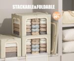 Foldable Clothing Storage Bins with Lids, Window and Handles - Image 2