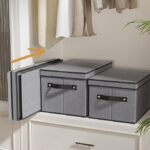 Collapsible Fabric Storage Boxes with Lids, Washable Organizer Bins