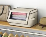 Foldable Clothing Storage Boxes with Lids and Handles, Closet Organizer