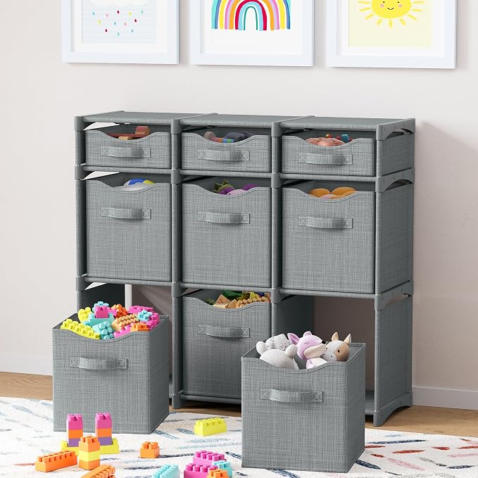 91f7bfrOCL._AC_SX679_.jpg Large Closet Storage Bins with Windows, Foldable Fabric Organizer Boxes - Image 1